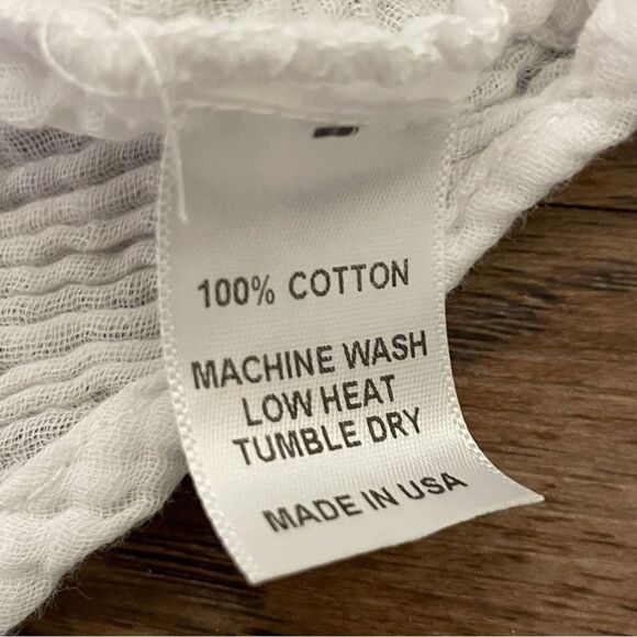 Felicite Tie Top Gauze Loose Fitting Blouse White 1/2 Sleeve Size 1 - XS - Picture 9 of 9